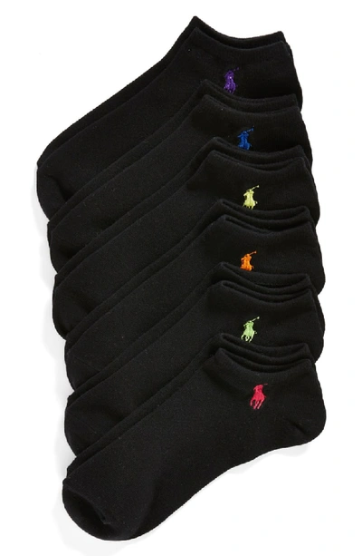 Shop Ralph Lauren 6-pack Ankle Socks In Black Assorted