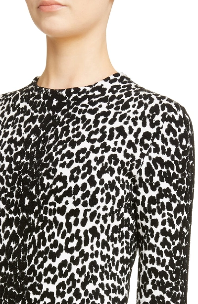 Shop Givenchy Leopard Jacquard Body-con Dress In Black/ White