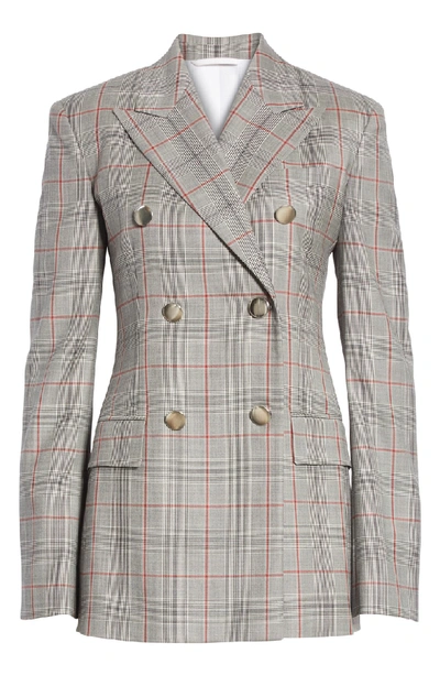 Shop Calvin Klein 205w39nyc Plaid Wool Jacket In Black White Grenadine