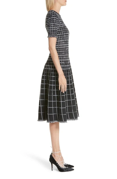 Shop Jason Wu Graduated Check Dress In Black/ White