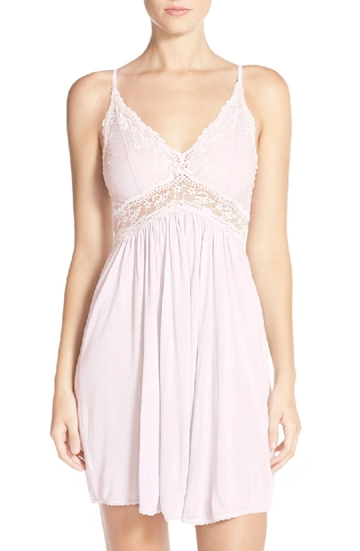 Shop Eberjey 'colette' Chemise In Pink Clay