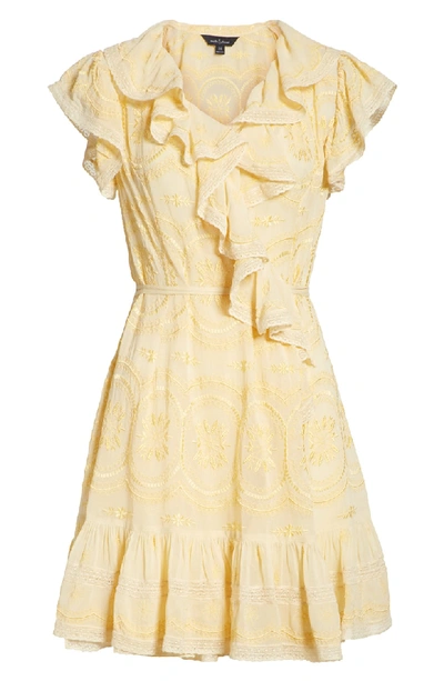 Shop Needle & Thread Anglaise Georgette Wrap Dress In Yellow