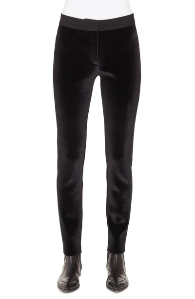 Shop Akris Punto Mara Velvet & Jersey Pants In Black