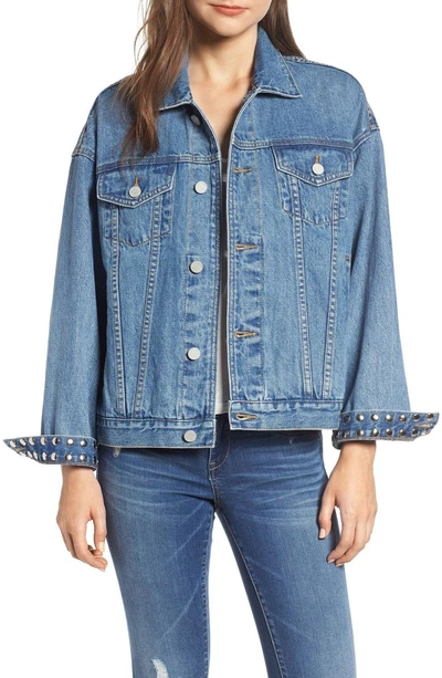 Shop Blanknyc Studded Cuff Denim Jacket In Rebel Without A Cause