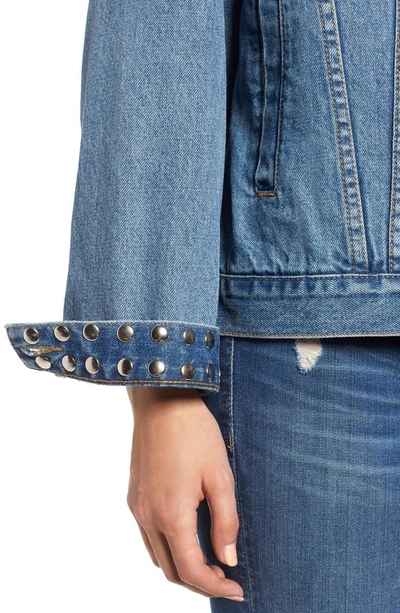 Shop Blanknyc Studded Cuff Denim Jacket In Rebel Without A Cause
