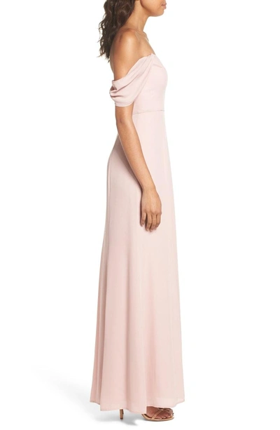 Shop Wayf Rachel Off The Shoulder Gored Maxi Dress In Rose