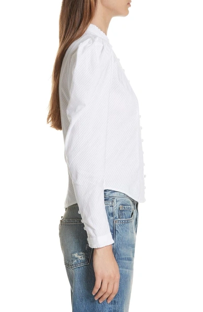 Shop Frame Puff Shoulder Blouse In Blanc
