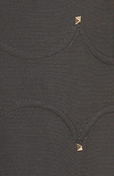 Shop Valentino Studded Scallop Dress In Black