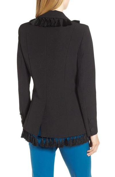 Shop Elliatt Horizon Tassel Blazer In Black