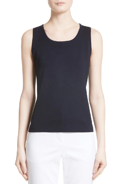 Shop St John Milano Knit Contour Tank In Navy