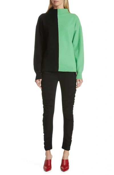 Shop Robert Rodriguez Bicolor Boiled Wool Sweater In Black/ Green