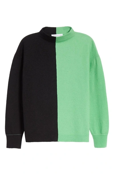 Shop Robert Rodriguez Bicolor Boiled Wool Sweater In Black/ Green