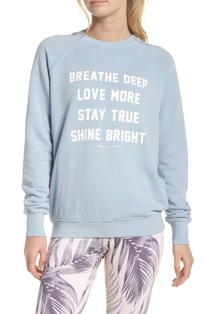 Shop Spiritual Gangster Breathe Sweatshirt In Faded Blue