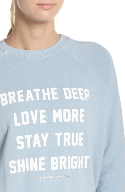 Shop Spiritual Gangster Breathe Sweatshirt In Faded Blue