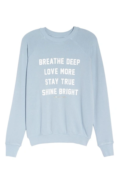 Shop Spiritual Gangster Breathe Sweatshirt In Faded Blue