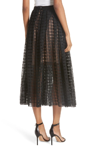 Shop Tracy Reese Lace Mesh Midi Skirt In Black