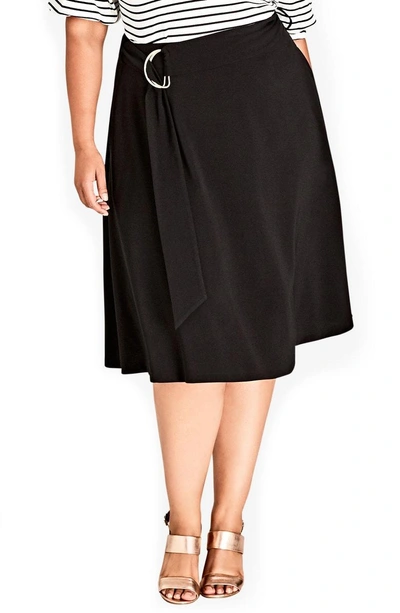 Shop City Chic Joyful A-line Skirt In Black