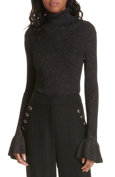 Shop Veronica Beard Tol Merino Wool Sweater In Black