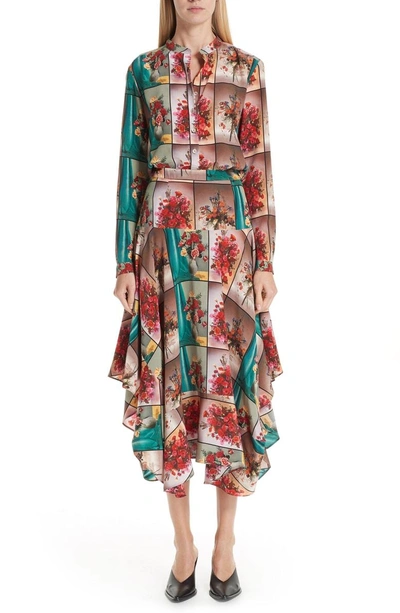 Shop Stella Mccartney Vase Print Silk Blouse In Multicolor