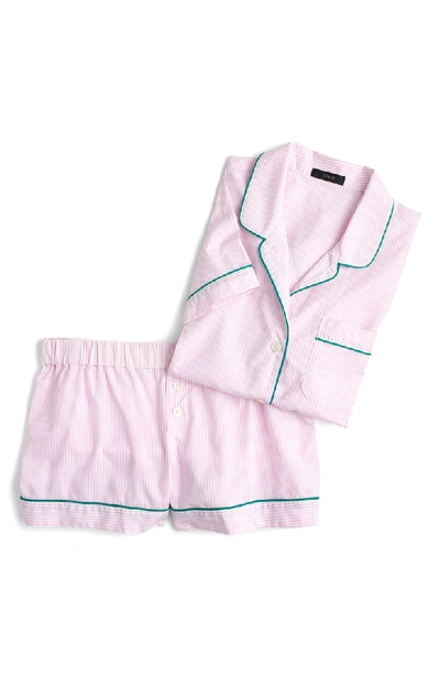 Shop Jcrew Tipped Short Pajamas In White Hibiscus