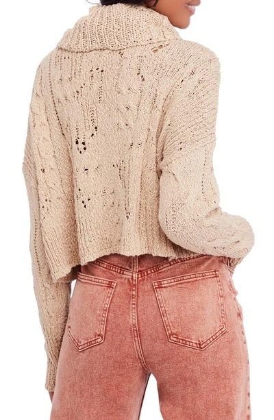 Shop Free People Shades Of Dawn Crop Sweater In Ivory