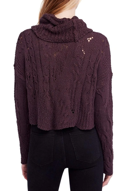 Shop Free People Shades Of Dawn Crop Sweater In Dark Purple