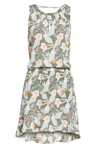 Shop Joie Jayne High/low Silk Dress In Moss