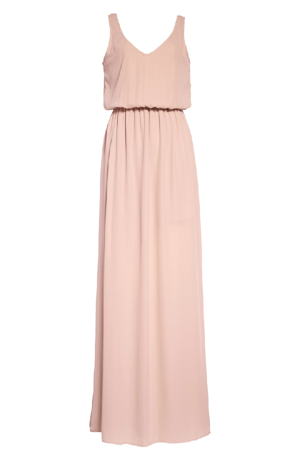 Show Me Your Mumu Kendall Soft V-back A-line Gown In Dusty Blush Crisp ...