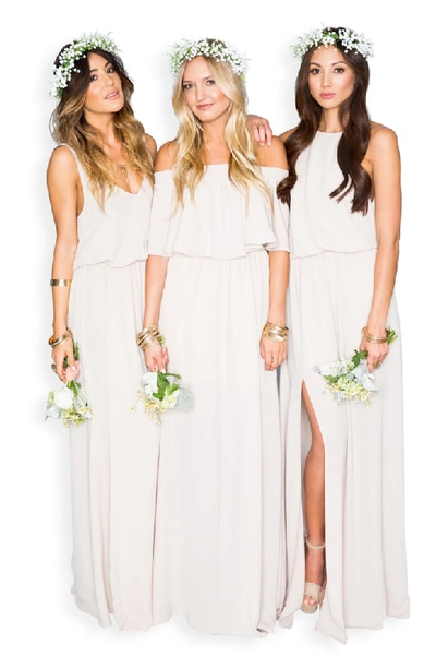 Shop Show Me Your Mumu Kendall Soft V-back A-line Gown In Show Me The Ring Crisp