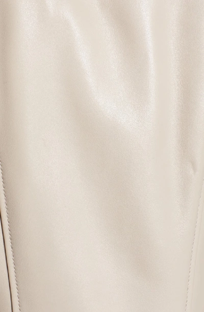 Shop Michael Michael Kors Classic Leather Moto Jacket In Taupe