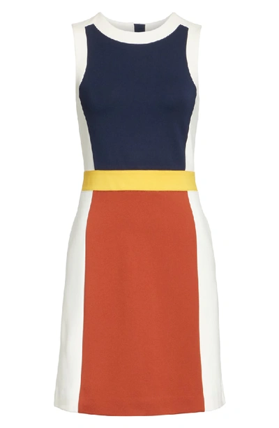 Shop Tory Burch Mya Colorblock Stretch A-line Dress In Arabian Spice