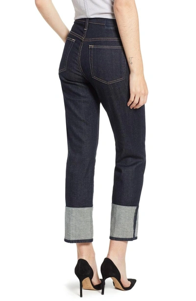 Shop Ag The Rhett High Waist Cuff Crop Jeans In Blue Note