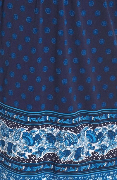 Shop Michael Michael Kors Sunny Paisley Border Dress In True Navy Radiant Blue