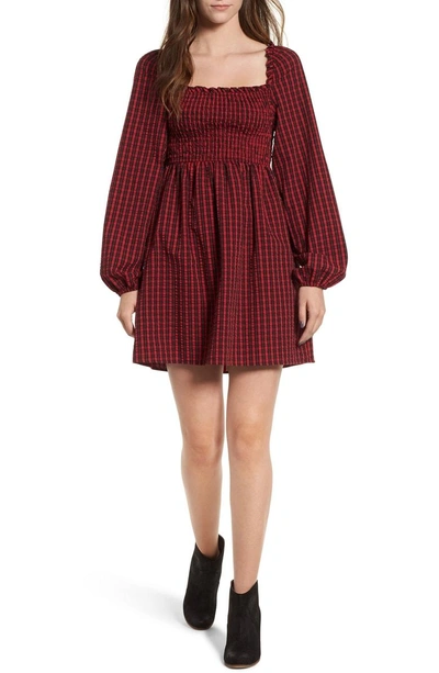 Shop The Fifth Label Campus Smocked Dress In Berry/ Black
