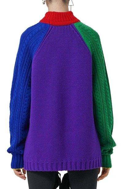 Shop Burberry Rainbow Knit Wool & Cashmere Sweater