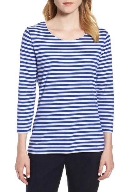 Shop Hugo Boss Emmisana Stripe Top In Sailor Blue