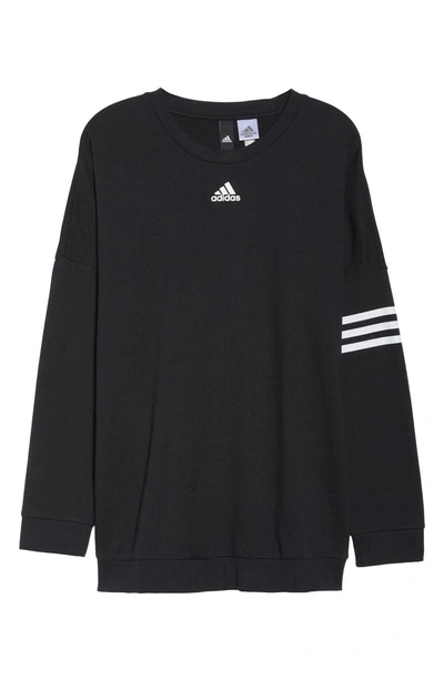 Shop Adidas Originals Oversize Crewneck Sweatshirt In Black