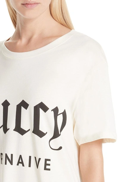 Shop Gucci Guccy Internaive Print Cotton Jersey Tee In Sunkissed/ Black