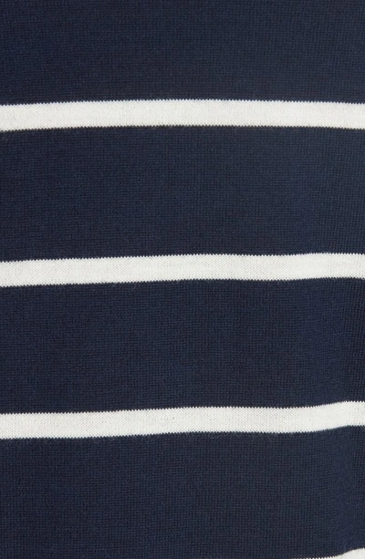 Shop Veronica Beard Ollie Ruffle Hem Sweater In Blue/ White