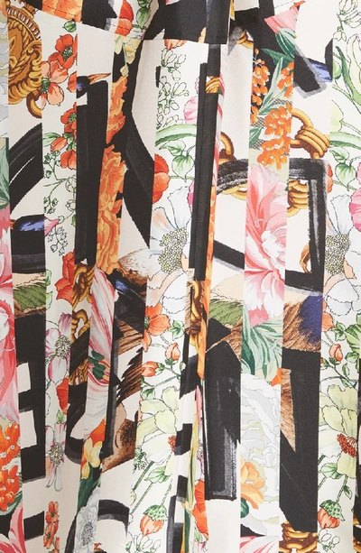 Shop Burberry Sacha Silk Dress In Multicolour Ip Pttn