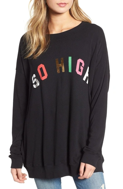 Shop Wildfox Road Trip So High Sweatshirt In Clean Black