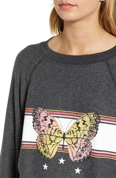 Shop Wildfox Sommers Papillion Sweatshirt In Clean Black