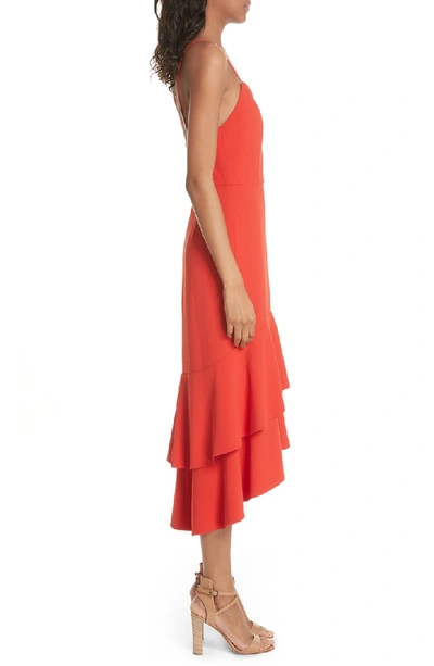 Shop Alice And Olivia Amina Plunging Sweetheart Body-con Dress In Perfect Poppy