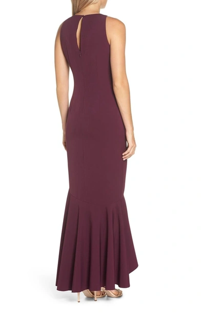 Shop Vince Camuto High/low Trumpet Gown In Plum