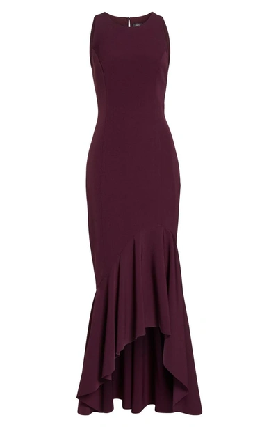 Shop Vince Camuto High/low Trumpet Gown In Plum