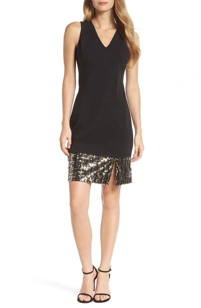 Shop Vince Camuto Sequin Cocktail Dress In Black