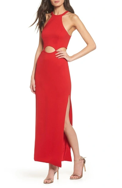 Shop Fame And Partners The Annalise Cutout Gown In Red