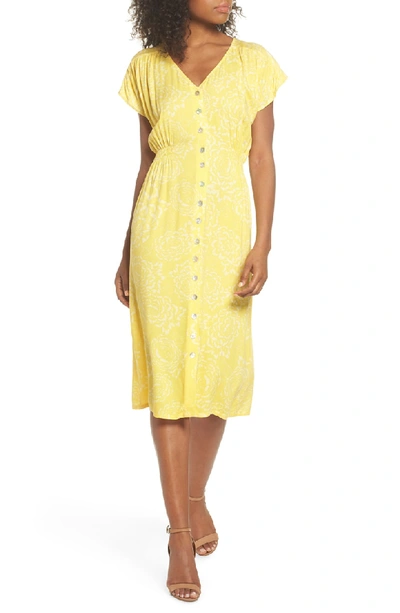 Shop Knot Sisters Lido Front Button Sheath Dress In Sunshine Floral