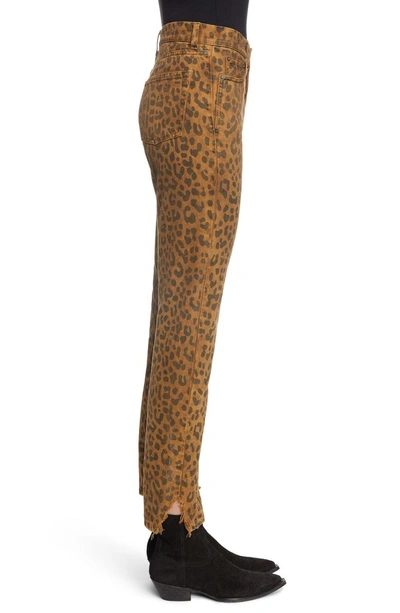 Shop Saint Laurent Leopard Ankle Jeans In Caramel Leopard Prin