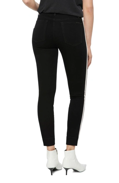 Shop Joe's Charlie High Waist Ankle Skinny Jeans With Leather Stripes In Arriana